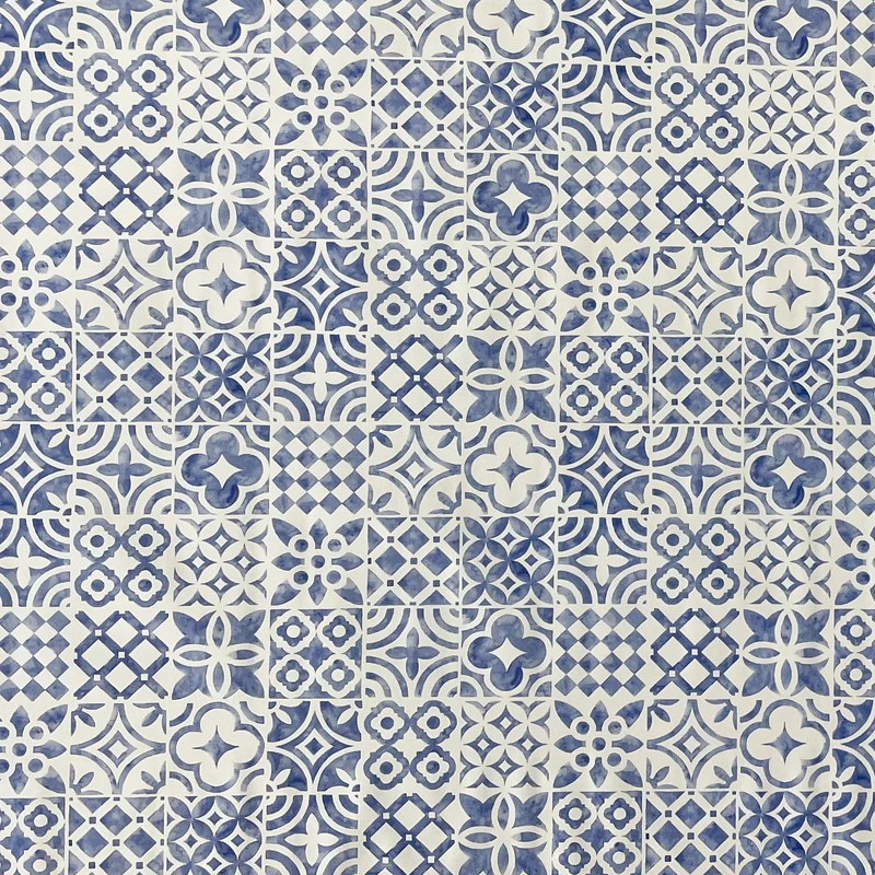 Wachstuch Tischdecke B1030-01 geprägt Mosaik Mykonos eckig rund oval Meterware