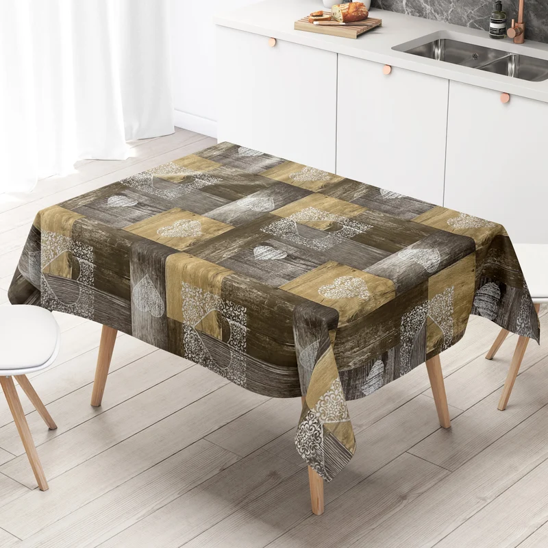 Wachstuch Tischdecke B4044-01 Holzoptik Dielen Alm eckig rund oval Meterware