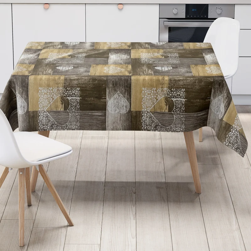 Wachstuch Tischdecke B4044-01 Holzoptik Dielen Alm eckig rund oval Meterware