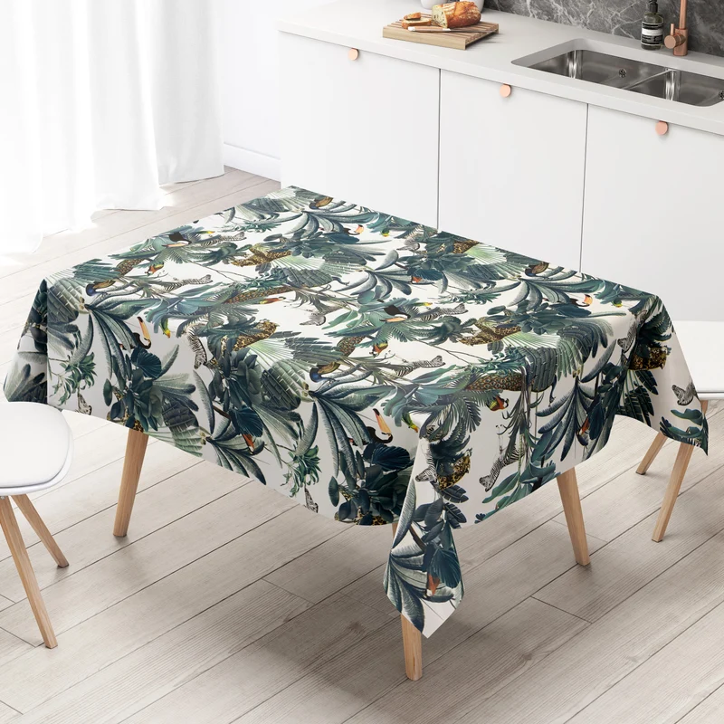 Wachstuch Tischdecke K150212 Dschungel Tiger Tukan eckig rund oval Meterware