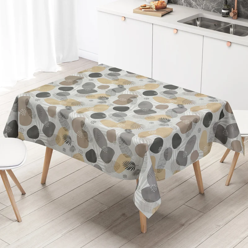 Wachstuch Tischdecke 36798 Herbst Blätter beige braun eckig rund oval