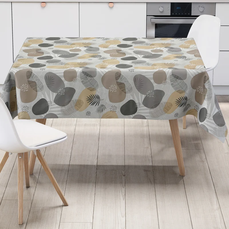 Wachstuch Tischdecke 36798 Herbst Blätter beige braun eckig rund oval