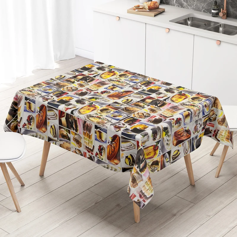 Wachstuch Tischdecke C147170 Patisserie Kuchen eckig rund oval