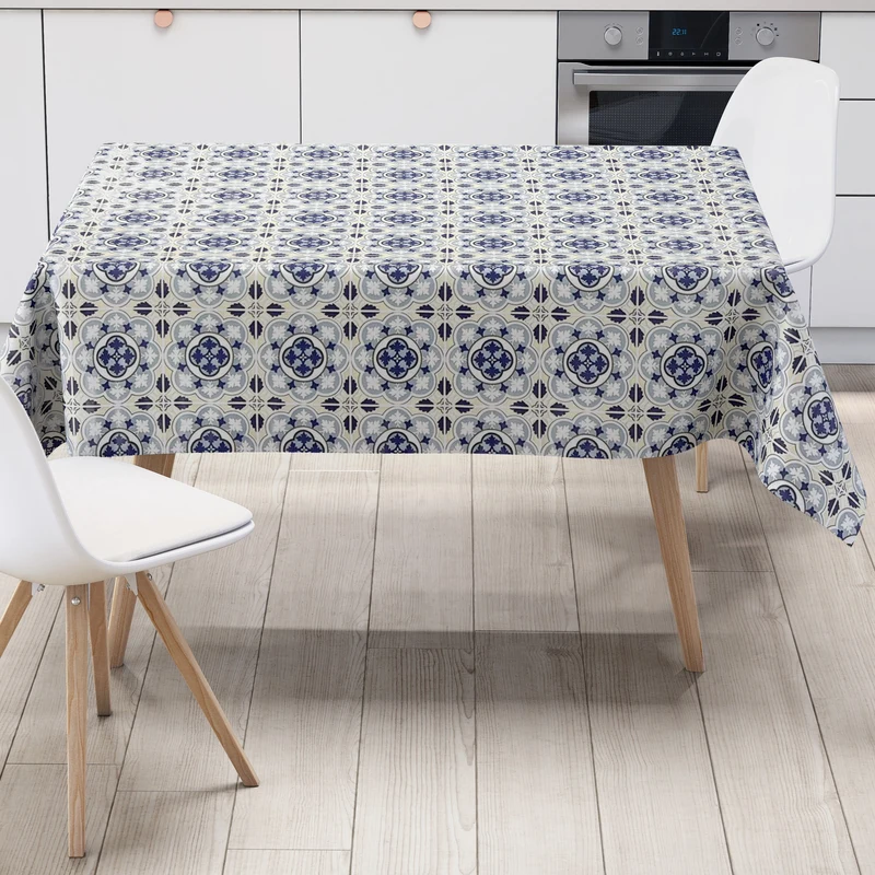 Wachstuch Tischdecke C141144 blau Fliesen Mosaik Portugal mediterran eckig rund oval