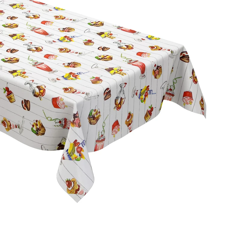 Wachstuch Tischdecke C141851 Eisbecher Gelato reto Sommer eckig rund oval