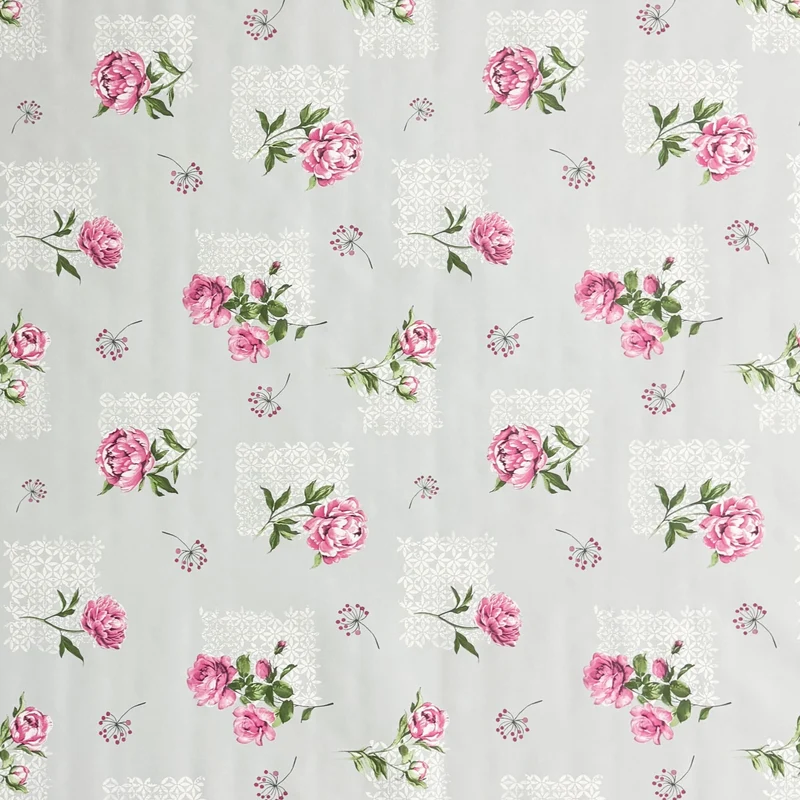 Wachstuch Tischdecke geprägt P3042-2 grau Rosen Blüten eckig rund oval