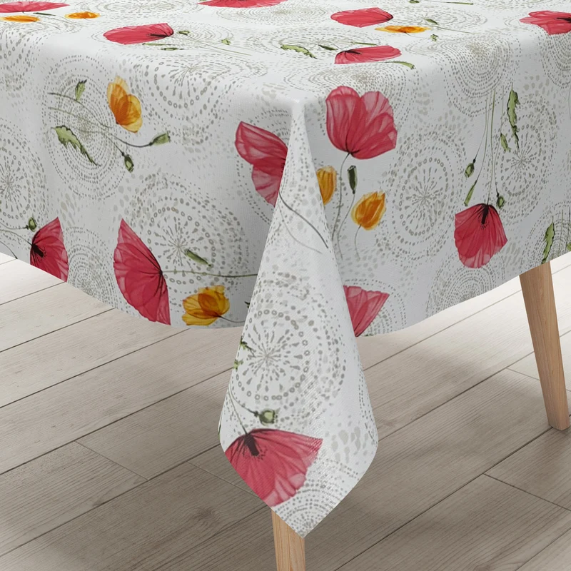 Wachstuch Tischdecke P1226-1 Mohn POPPY Blüten Blüten eckig rund oval
