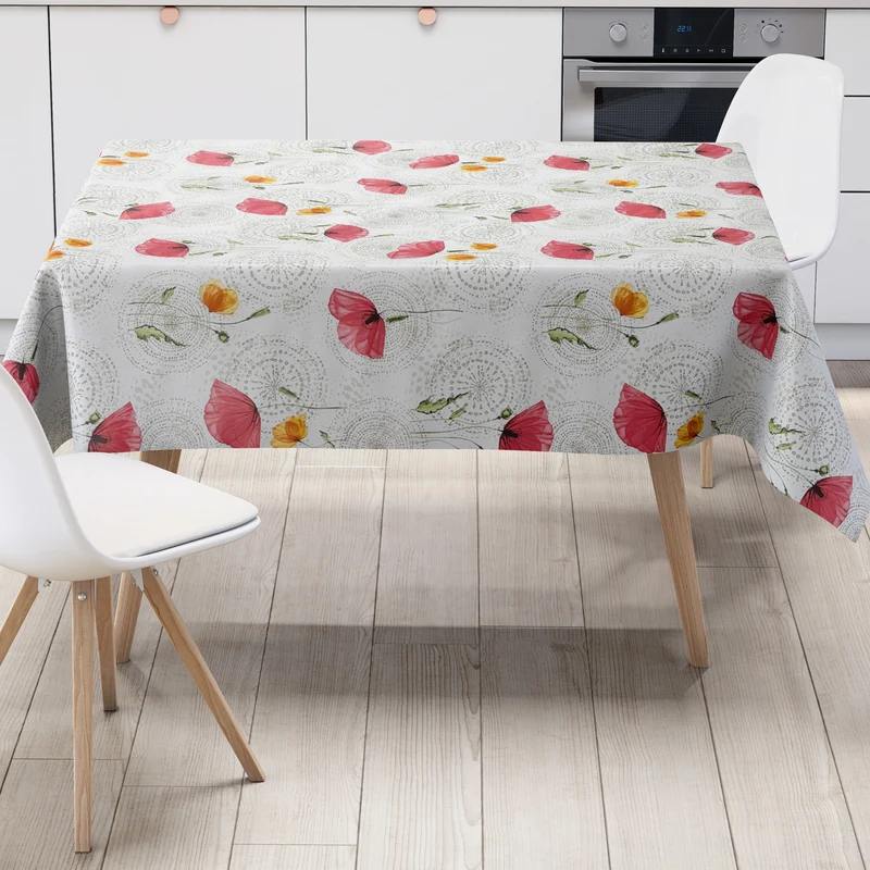Wachstuch Tischdecke P1226-1 Mohn POPPY Blüten Blüten eckig rund oval