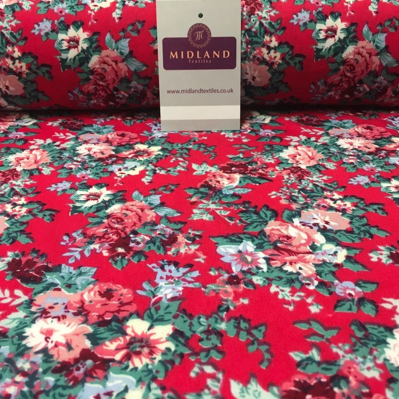 Small Floral Vintage Printed Viscose Dress Fabric 58" Wide MA1013 Mtex