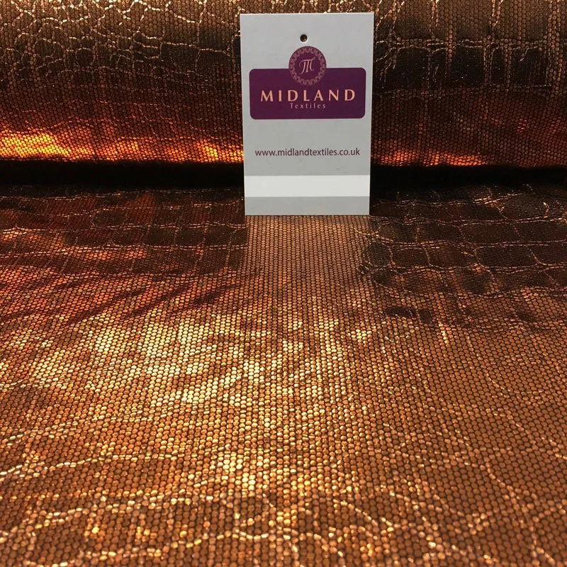 Snake Skin Embossed Metallic Jersey Foil dress fabric 58" Wide M1037 Mtex