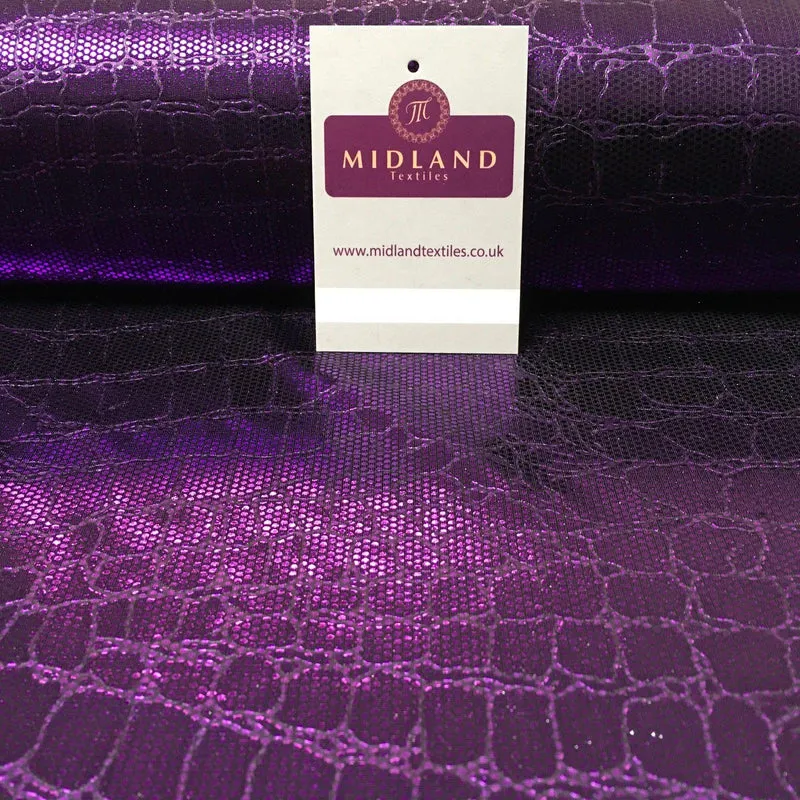 Snake Skin Embossed Metallic Jersey Foil dress fabric 58" Wide M1037 Mtex