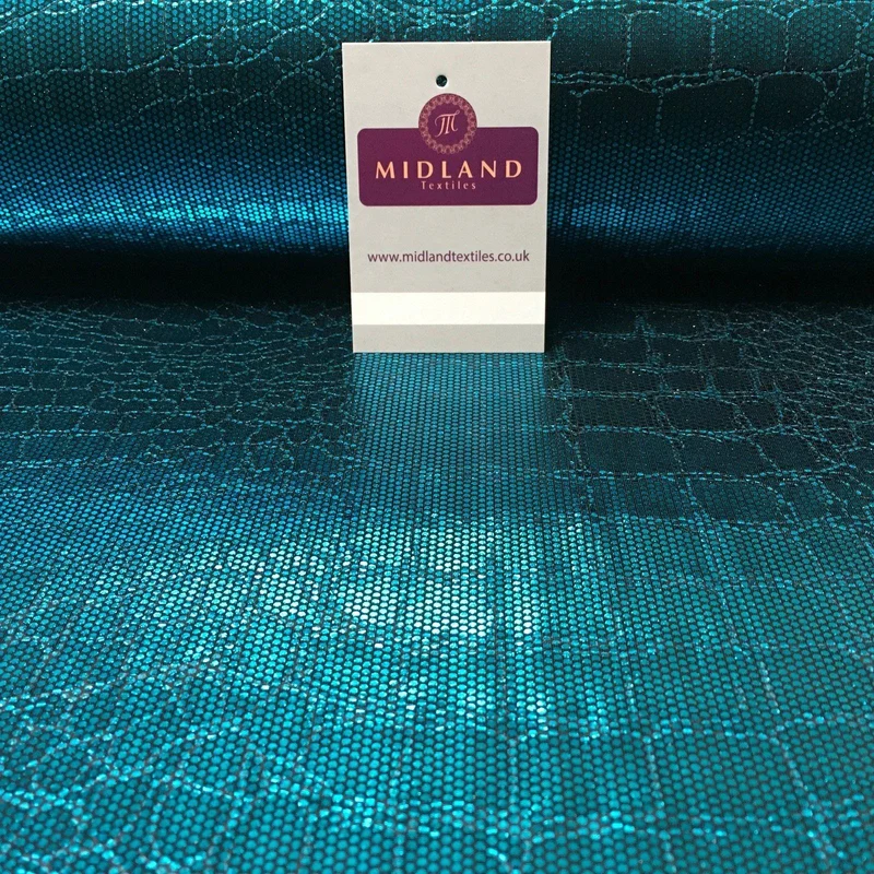 Snake Skin Embossed Metallic Jersey Foil dress fabric 58" Wide M1037 Mtex