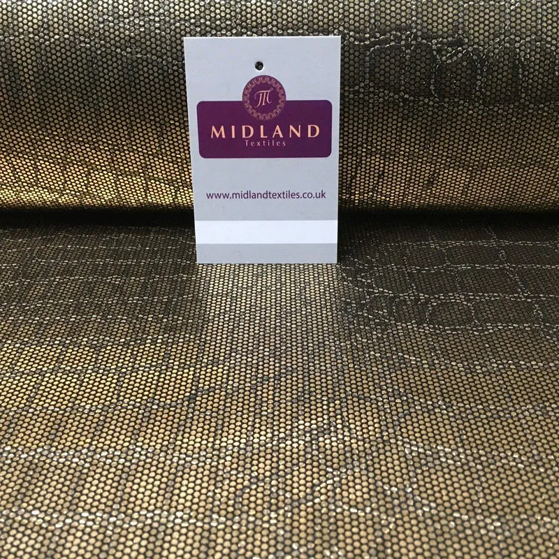 Snake Skin Embossed Metallic Jersey Foil dress fabric 58" Wide M1037 Mtex