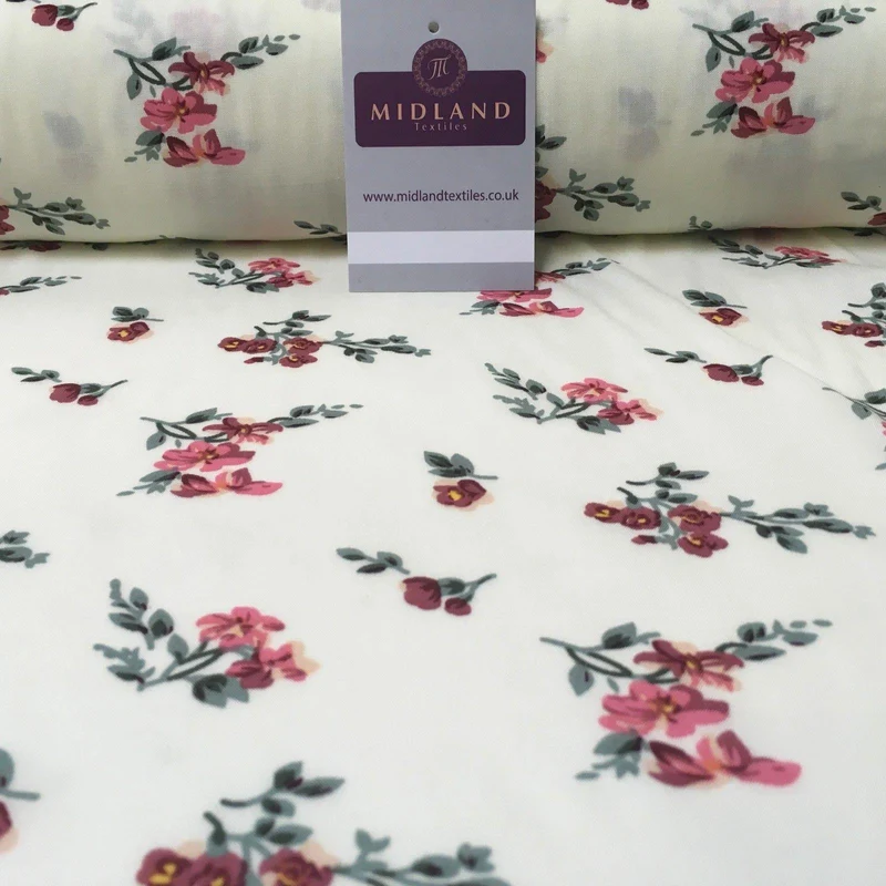 Small Floral Vintage Printed Viscose Dress Fabric 58" Wide MA1014 Mtex