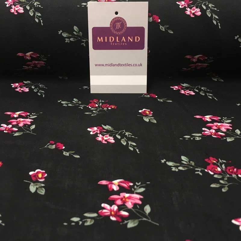 Small Floral Vintage Printed Viscose Dress Fabric 58" Wide MA1014 Mtex