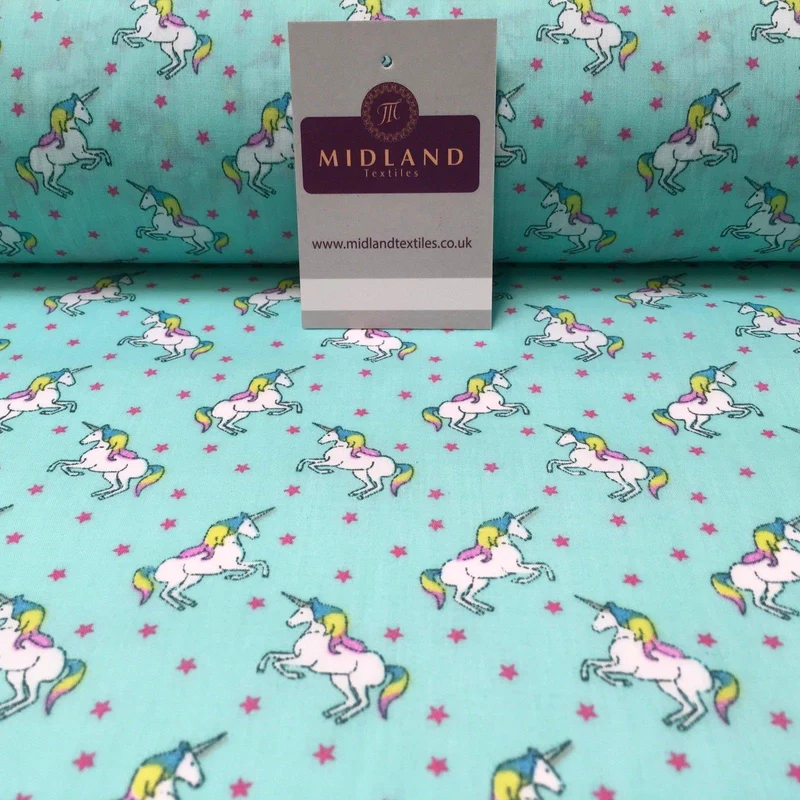 Mythical Unicorn Star Printed Polycotton Fabric 44" Wide MH973 Mtex