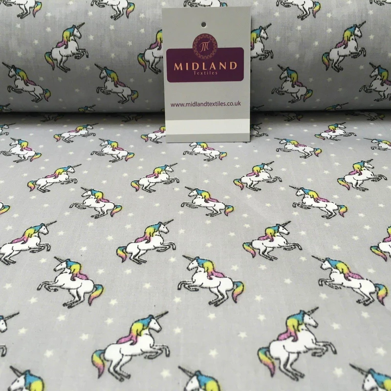 Mythical Unicorn Star Printed Polycotton Fabric 44" Wide MH973 Mtex