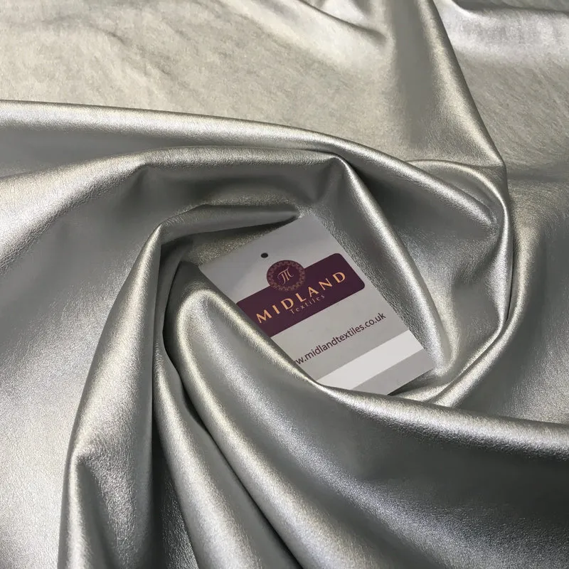 Shiny Metallic 2-Way Stretch Leatherette Dress Fabric, 55in Wide, MK956