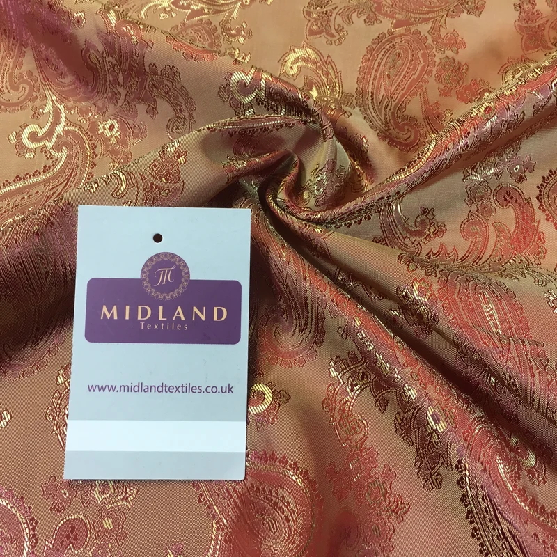 Two Toned Paisley Metallic Jacquard Lining perfect for ties 56" Wide M771 Mtex