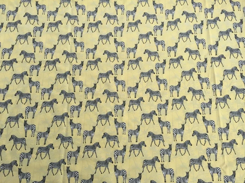 Zebra Cotton Jersey UV Colour Changing Light Sun Reactive Fabric 58" MT955-4