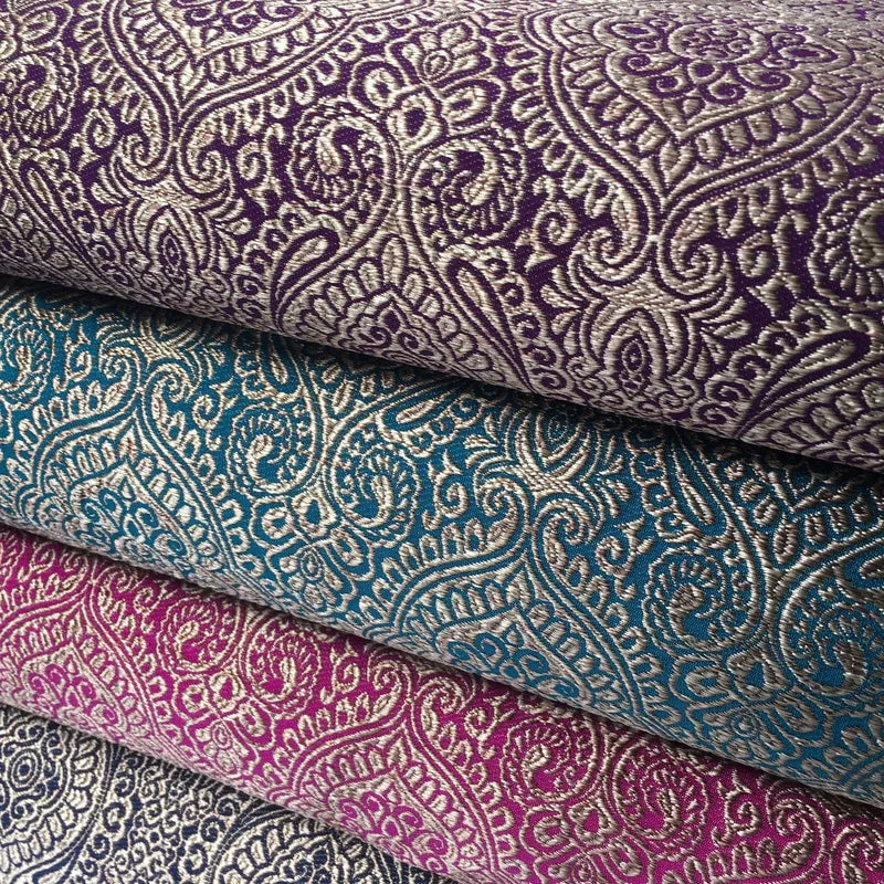 Gold Ornamental Lurex Indian Banarsi Brocade Fabric 52" Wide MA874 Mtex