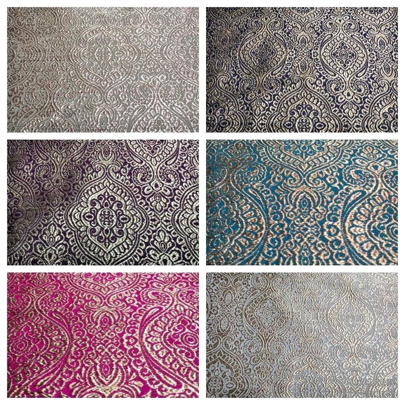 Gold Ornamental Lurex Indian Banarsi Brocade Fabric 52" Wide MA874 Mtex