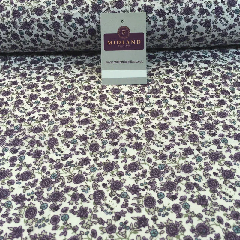 Pastel Coloured Floral Vintage soft crepe printed fabric 44" wide M760 Mtex