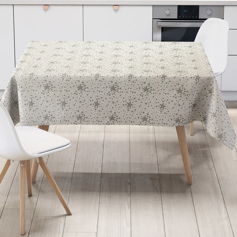 Wachstuch Tischdecke P226-2 Sterne silber Weihnachten Advent eckig rund oval