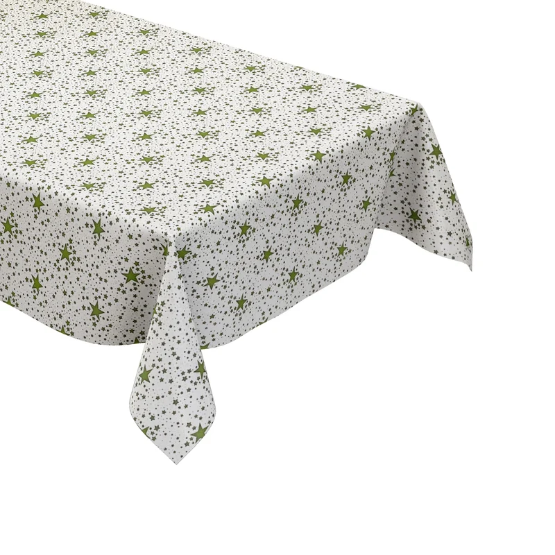 Wachstuch Tischdecke P226-4 grüne Sterne Weihnachten Advent eckig rund oval