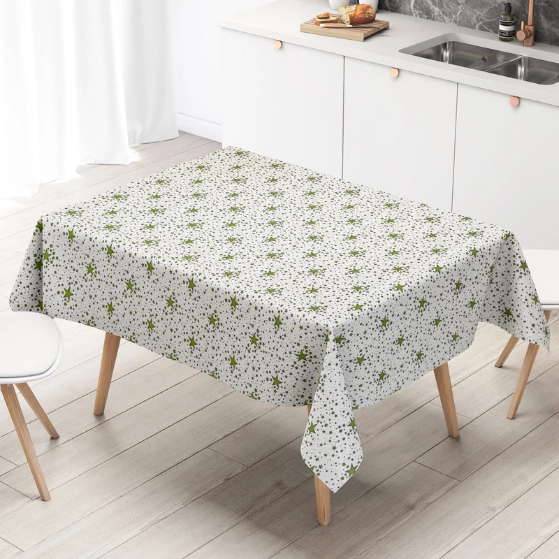 Wachstuch Tischdecke P226-4 grüne Sterne Weihnachten Advent eckig rund oval