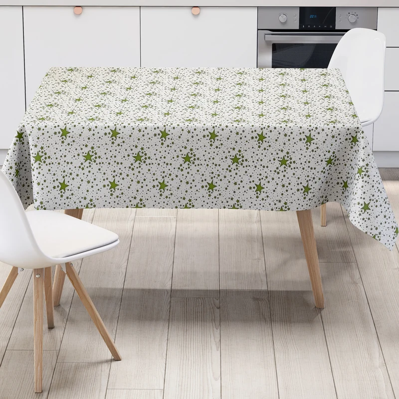 Wachstuch Tischdecke P226-4 grüne Sterne Weihnachten Advent eckig rund oval