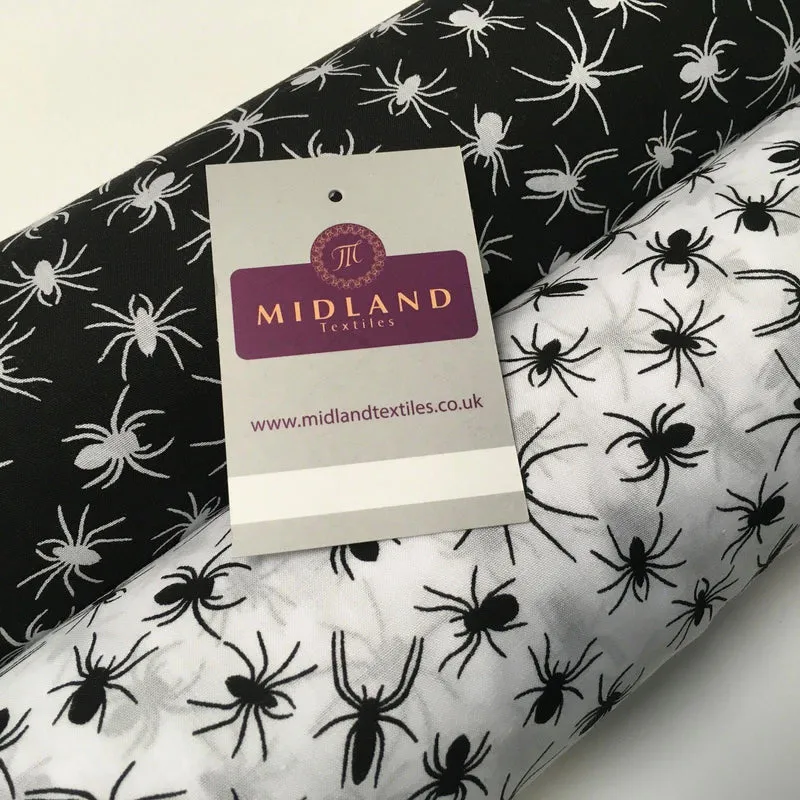 Halloween Spooky Spider Print Polycotton Fabric, 45in Wide - MD941