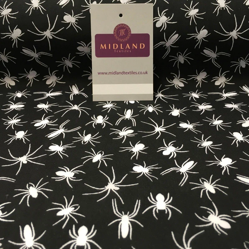 Halloween Spooky Spider Print Polycotton Fabric, 45in Wide - MD941
