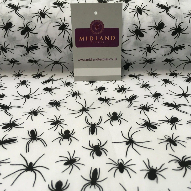 Halloween Spooky Spider Print Polycotton Fabric, 45in Wide - MD941