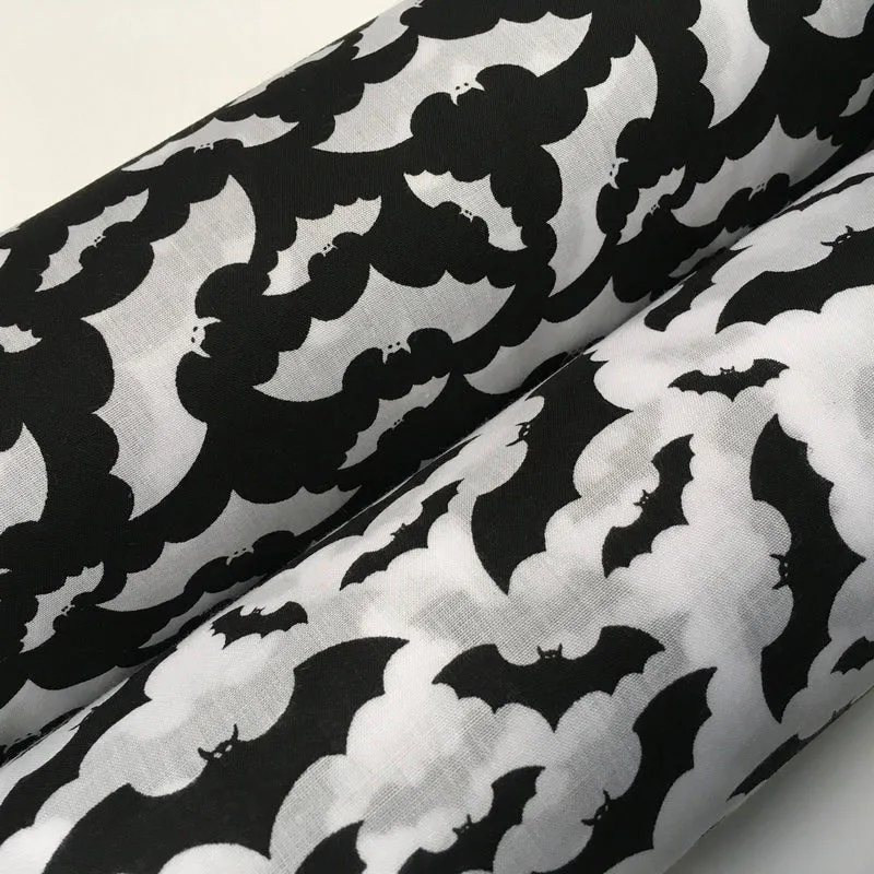 Halloween Gothic Flying Bat Print Polycotton Fabric, 45in Wide - MD942
