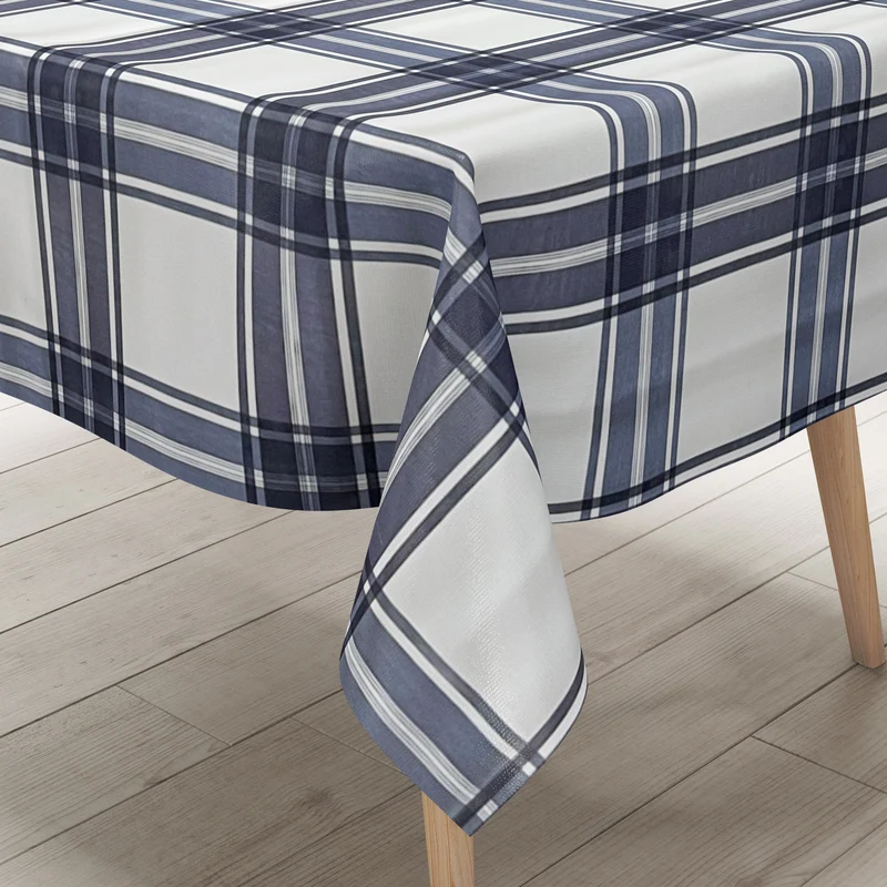 Wachstuch Tischdecke K150108 kariert blau weiss Landhaus eckig rund oval Meterware