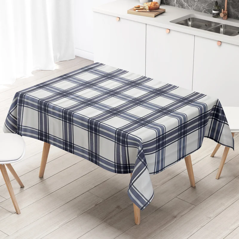 Wachstuch Tischdecke K150108 kariert blau weiss Landhaus eckig rund oval Meterware