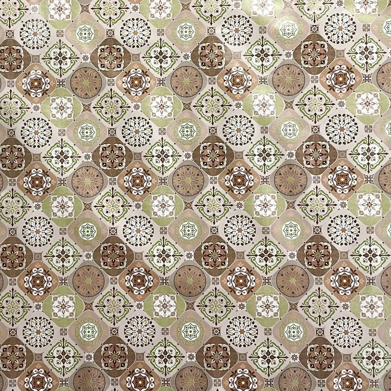 Wachstuch Tischdecke 01633-03 braun grün Fliesen Mosaik mediterran eckig rund oval nach Maß
