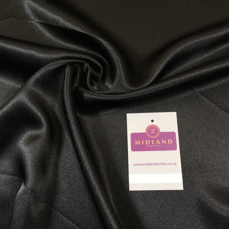 Black Plain Silky Smooth Crepe Back Satin Dress Fabric 58" Wide Mtex MJ830
