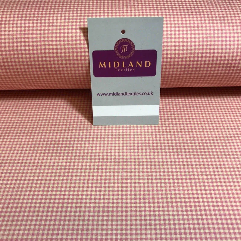 Micro check Printed Cotton Poplin Gingham dress fabric 45" M759 Mtex