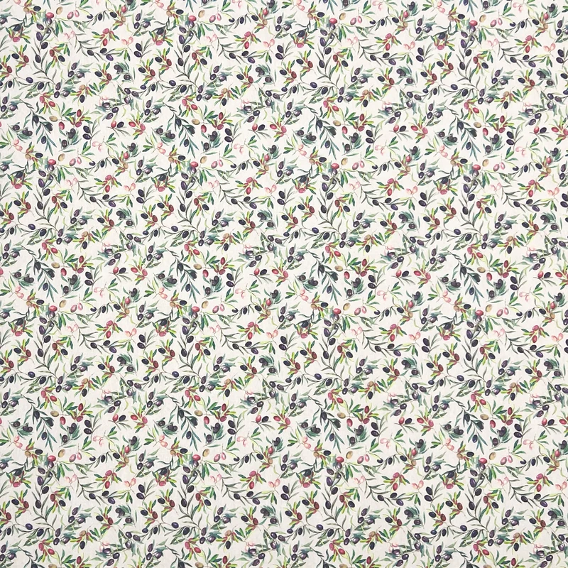Jacquard Tischdecke aus beschichteter Baumwolle mit Fleckenschutz VERCORS Oliven mediterran eckig rund oval