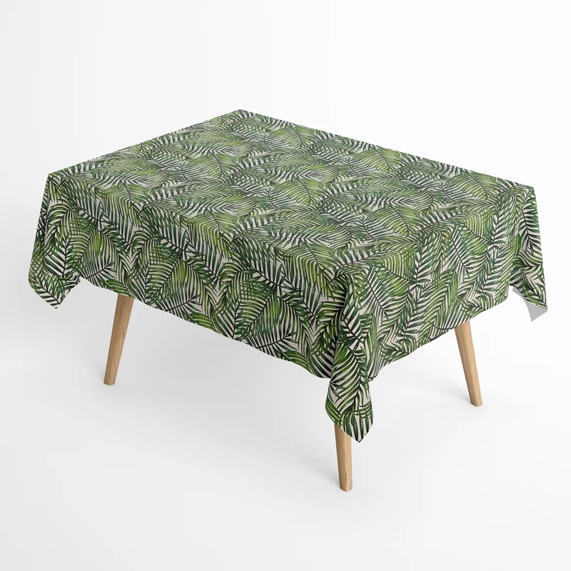 Jacquard Tischdecke aus beschichteter Baumwolle mit Fleckenschutz TAHITI Dschungel Palmen eckig rund oval