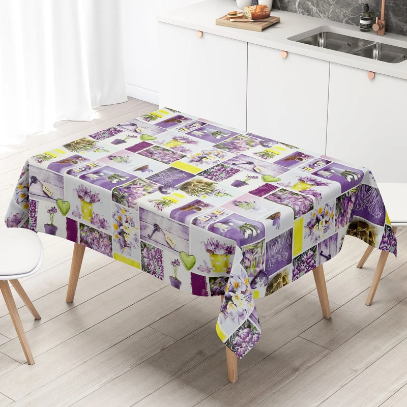 Wachstuch Tischdecke 160 cm Breite Übergröße B4003-01 Frühjahr eckig rund oval
