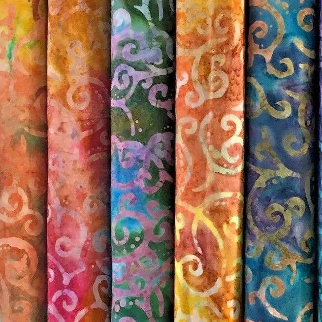 Bali Batik Swirls and dot Print 100% Cotton Patchwork fabric 44" Wide MK904