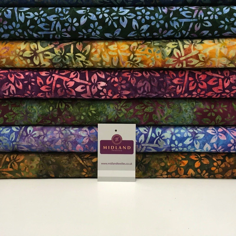 Bali Batik Floral leaves 100% Cotton Patchwork fabric 45" Wide MK902 Mtex
