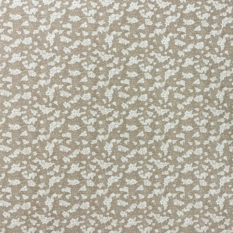 Wachstuch Tischdecke 160 cm Breite Übergröße P1107-4 beige hellbraun Blumenmotiv eckig rund oval Meterware