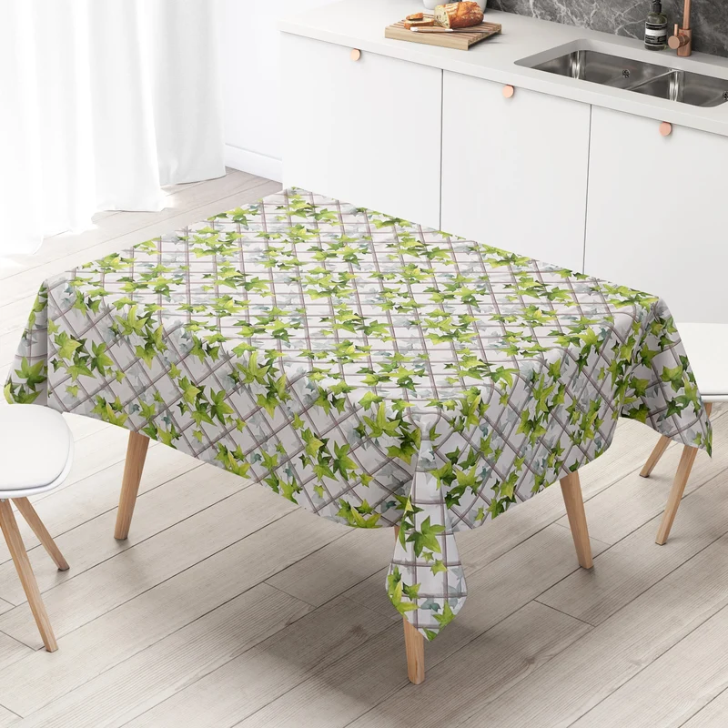 Wachstuch Tischdecke C141031 grün Herbst Laub Efeu eckig rund oval Meterware