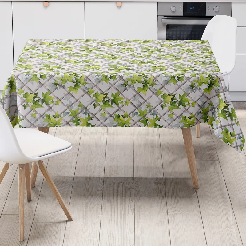 Wachstuch Tischdecke C141031 grün Herbst Laub Efeu eckig rund oval Meterware
