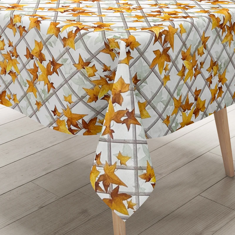 Wachstuch Tischdecke C141032 Herbst Laub Efeu eckig rund oval Meterware