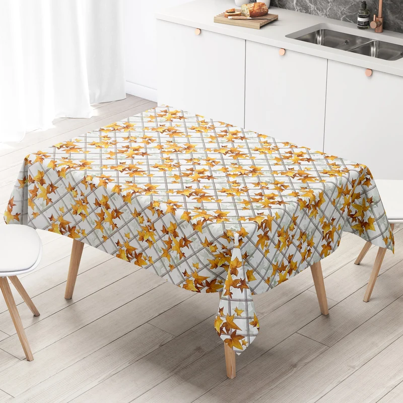 Wachstuch Tischdecke C141032 Herbst Laub Efeu eckig rund oval Meterware